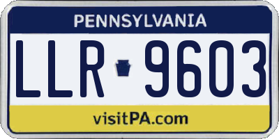 PA license plate LLR9603