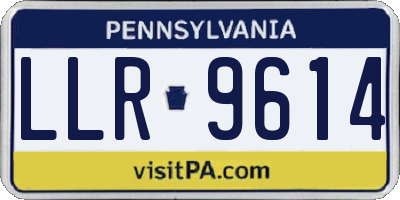 PA license plate LLR9614