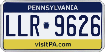 PA license plate LLR9626