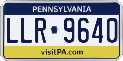 PA license plate LLR9640