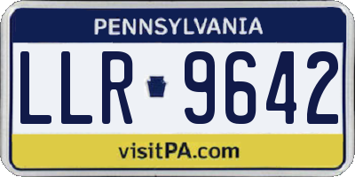 PA license plate LLR9642