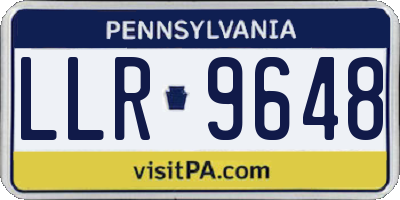 PA license plate LLR9648