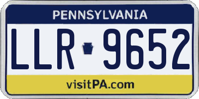 PA license plate LLR9652