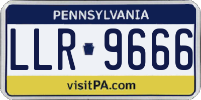 PA license plate LLR9666