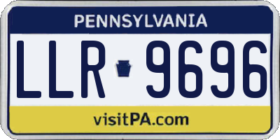 PA license plate LLR9696