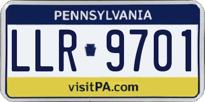 PA license plate LLR9701