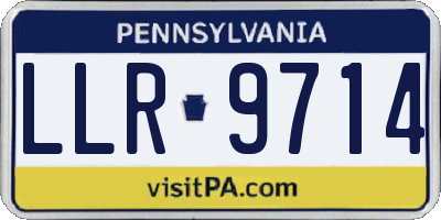 PA license plate LLR9714
