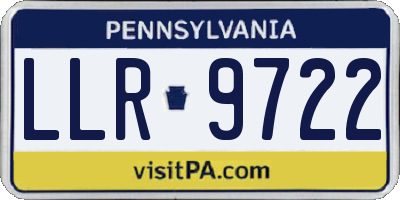 PA license plate LLR9722
