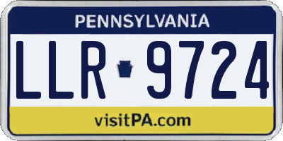 PA license plate LLR9724