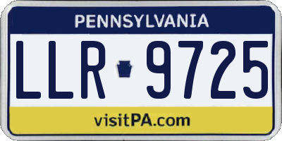 PA license plate LLR9725