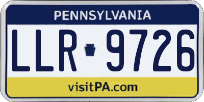 PA license plate LLR9726