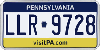 PA license plate LLR9728