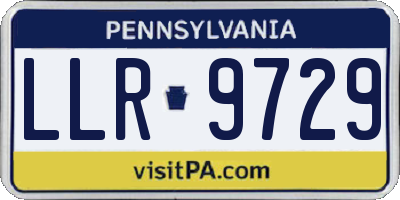 PA license plate LLR9729