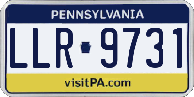 PA license plate LLR9731