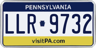 PA license plate LLR9732