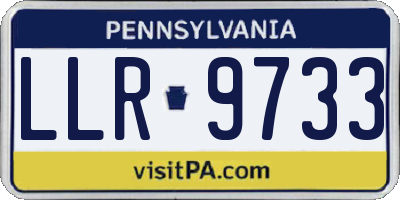 PA license plate LLR9733