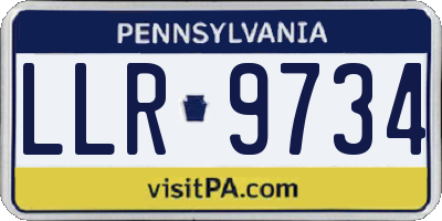 PA license plate LLR9734