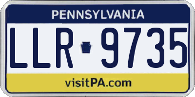 PA license plate LLR9735