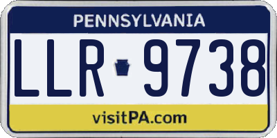 PA license plate LLR9738