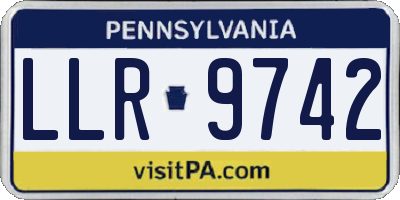 PA license plate LLR9742