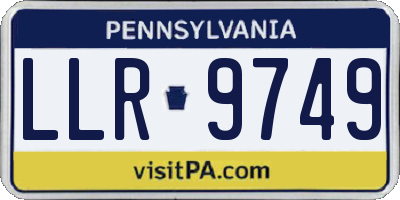 PA license plate LLR9749