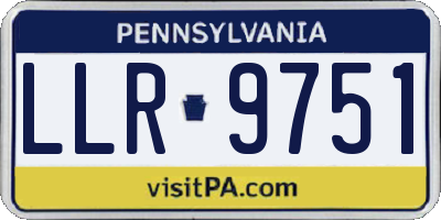 PA license plate LLR9751