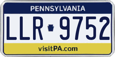 PA license plate LLR9752