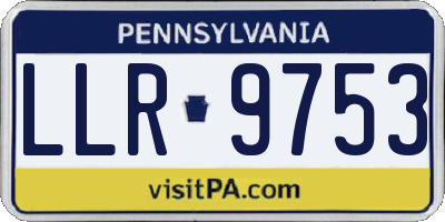 PA license plate LLR9753