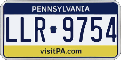 PA license plate LLR9754