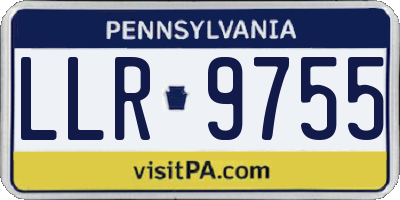 PA license plate LLR9755