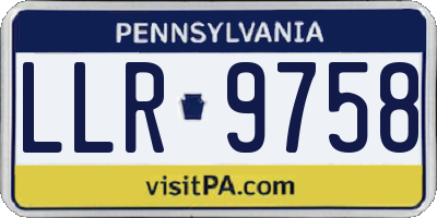 PA license plate LLR9758