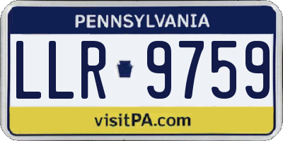 PA license plate LLR9759