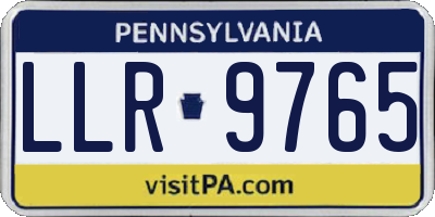 PA license plate LLR9765