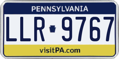 PA license plate LLR9767