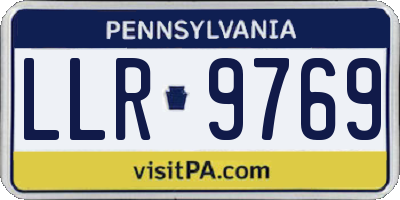 PA license plate LLR9769