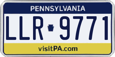 PA license plate LLR9771