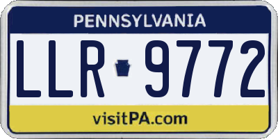 PA license plate LLR9772