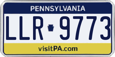 PA license plate LLR9773