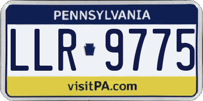 PA license plate LLR9775