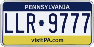 PA license plate LLR9777