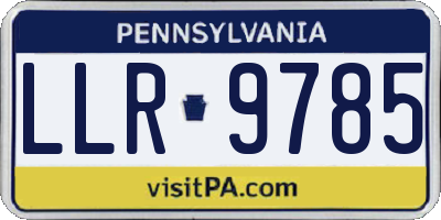 PA license plate LLR9785