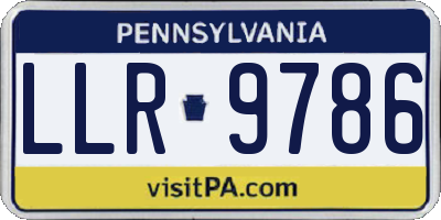 PA license plate LLR9786