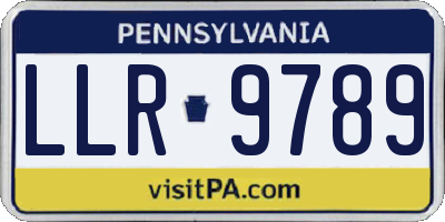 PA license plate LLR9789