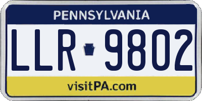 PA license plate LLR9802