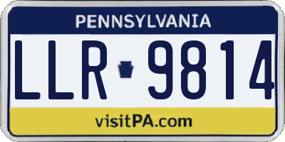 PA license plate LLR9814