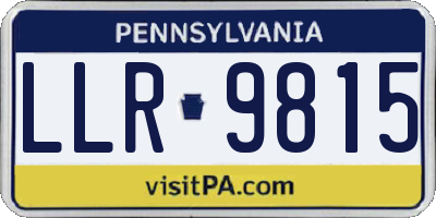 PA license plate LLR9815