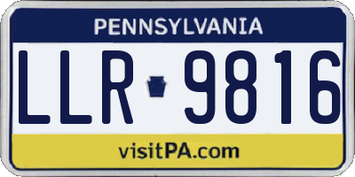 PA license plate LLR9816