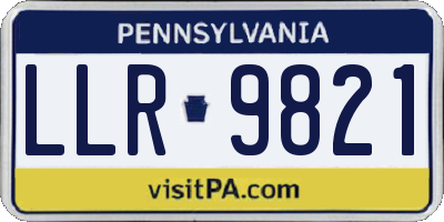 PA license plate LLR9821