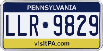 PA license plate LLR9829