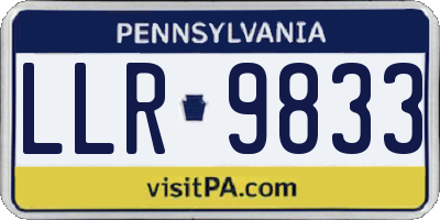 PA license plate LLR9833